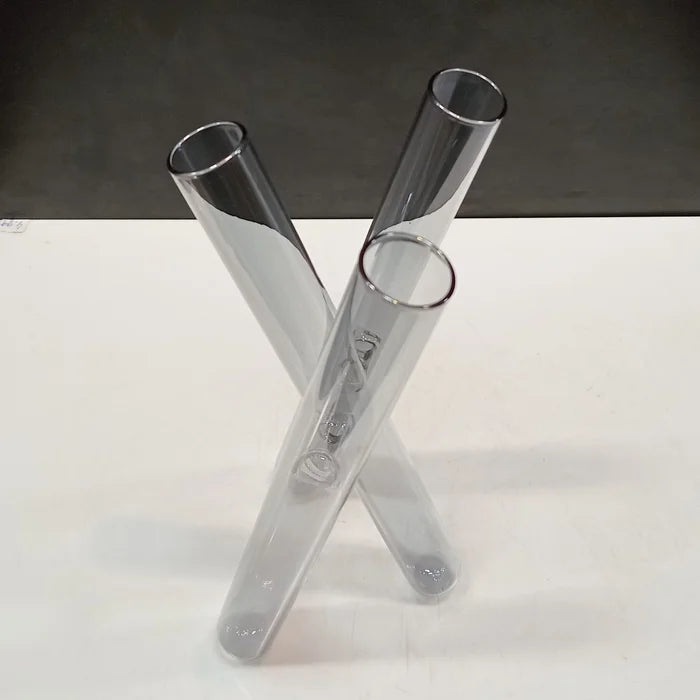 VASO DECORATIVO ENFEITE TUBOS  BOROSSILICATO FUME 23X11X11CM HOME&CO - GS