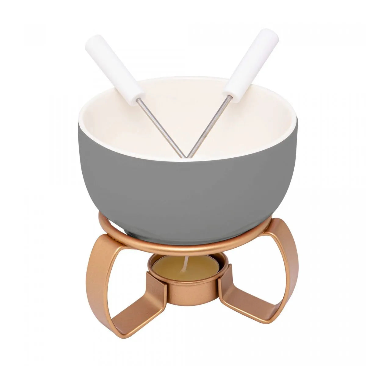 APARELHO DE FONDUE C/4 PÇS ASPEN CINZA 350ML - LYOR