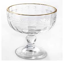 TACA PARA SOBREMESA DE CRISTAL ECOLOGICO C/ FILETE DOURADO 200ML - LYOR