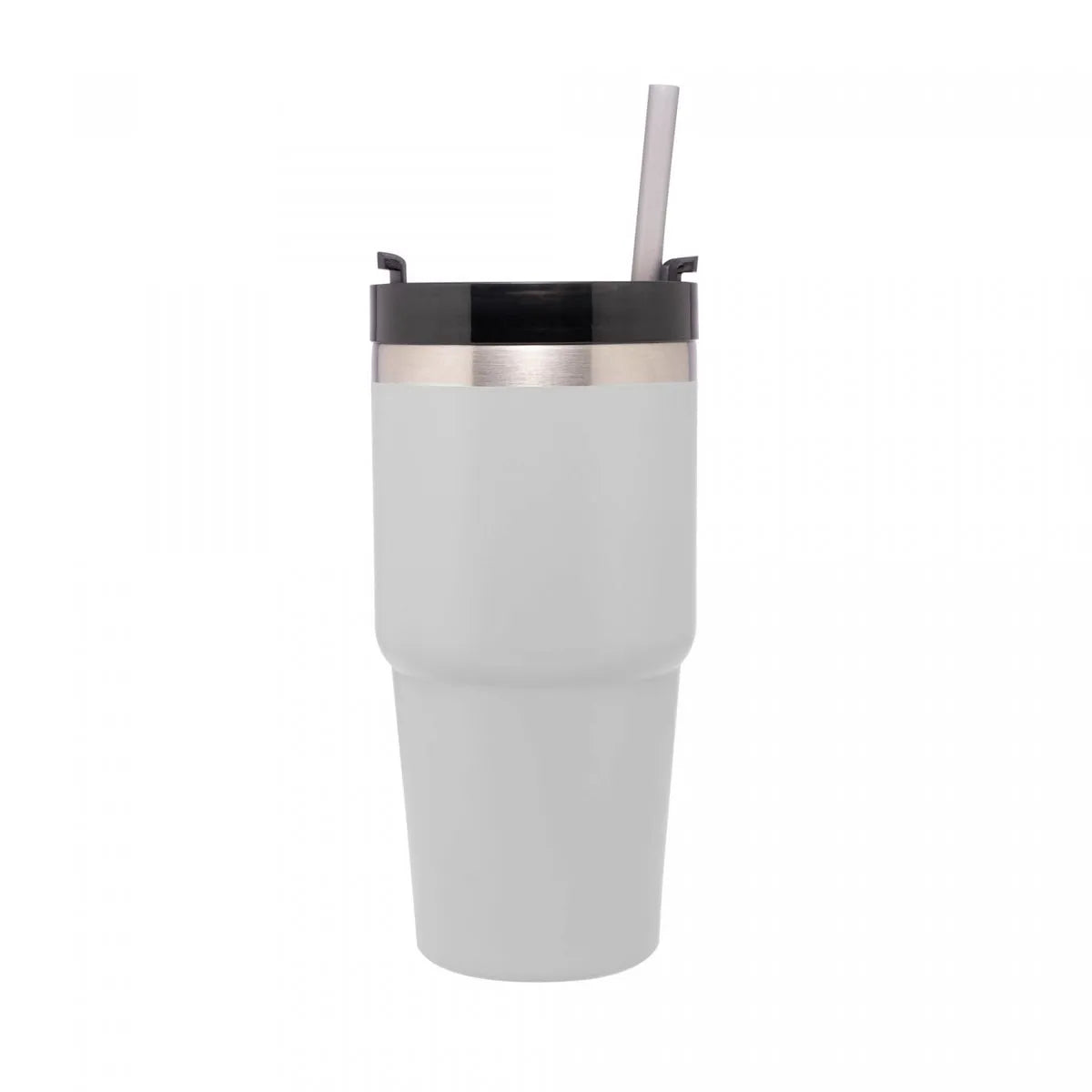 COPO TERMICO PAREDE DUPLA SLIMTERM COM BASE ERGONOMICA E CANUDO BRANCO 590ML - WOLFF