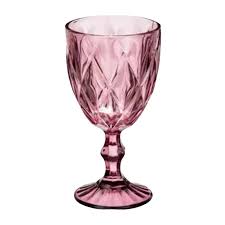 KIT 6 TAÇAS DE VIDRO DIAMANTE 340ML MARSALA - BEST KASA