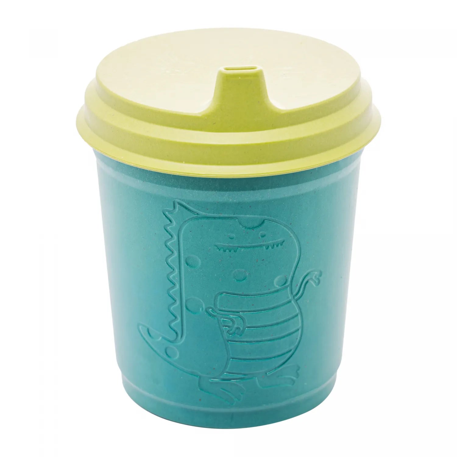 COPO DE BAMBU E PP COM TAMPA BABY DINO VERDE 450ML - LYOR
