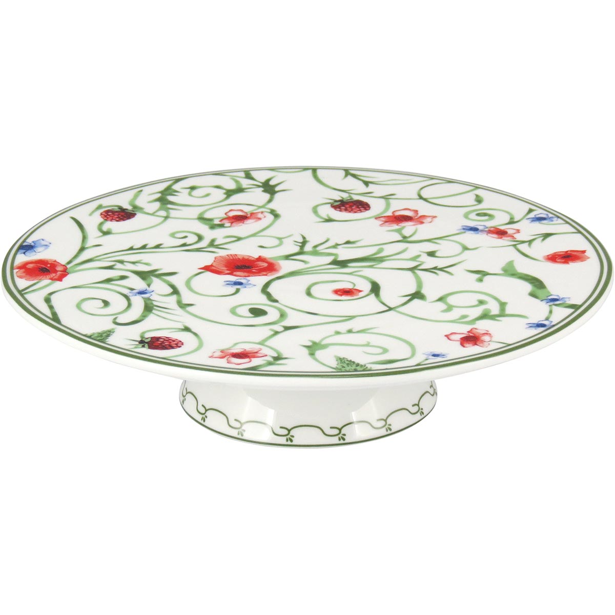 PRATO PARA BOLO DELICATA BONECHINA VERDE COM PÉ 7X26X26CM HOME&CO - GS