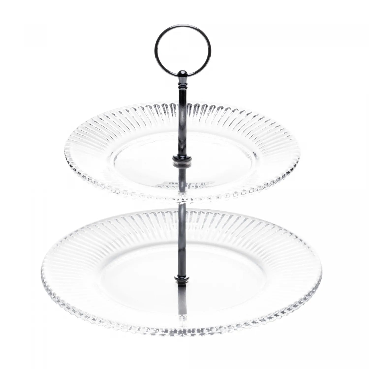 PORTA DOCES 2 ANDARES DE CRISTAL DE CHUMBO RENAISSANCE 18,5/22,5X24CM - LYOR