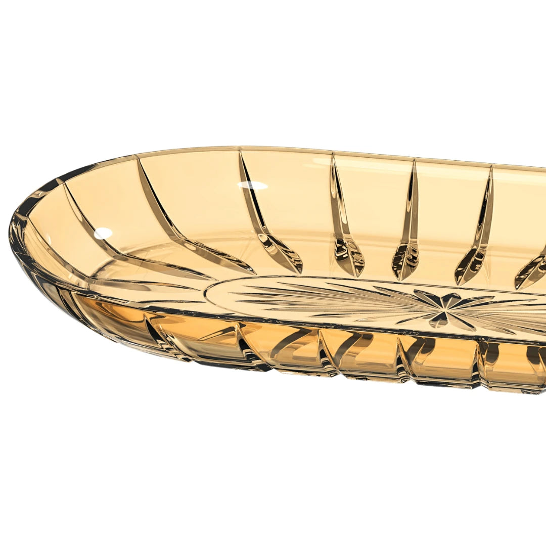 TRAVESSA OVAL DUBOIS EM VIDRO ÂMBAR 22,8X12,6X2,3CM – FULL FIT