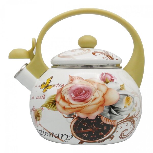 CHALEIRA ESMALTADA VINTAGE BEGE 2,2L - A5 IMPORTADORA