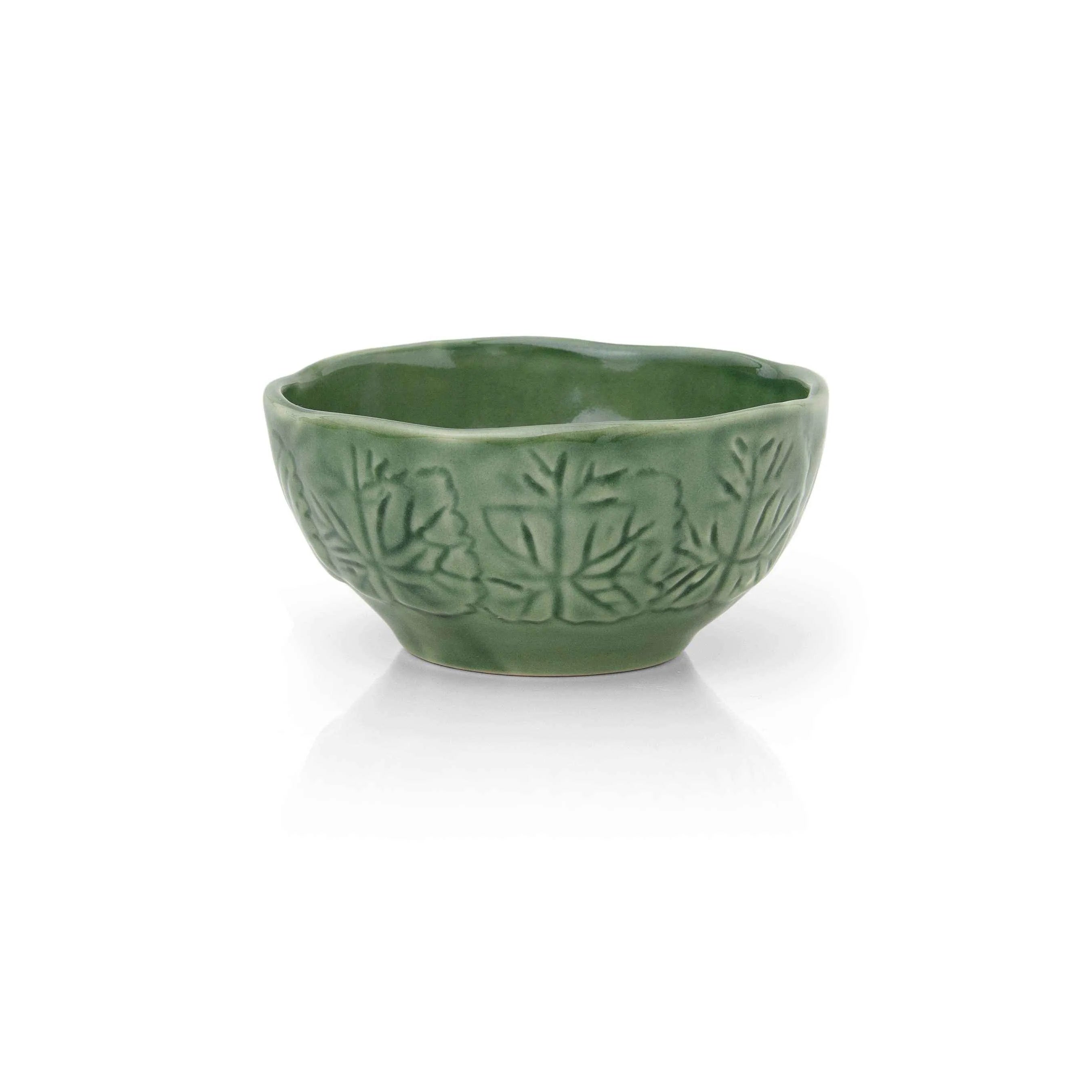 BOWL VERSAILLES LEAF CERAMICA ARTESANAL VERDE 10,5CM - COPA & CIA
