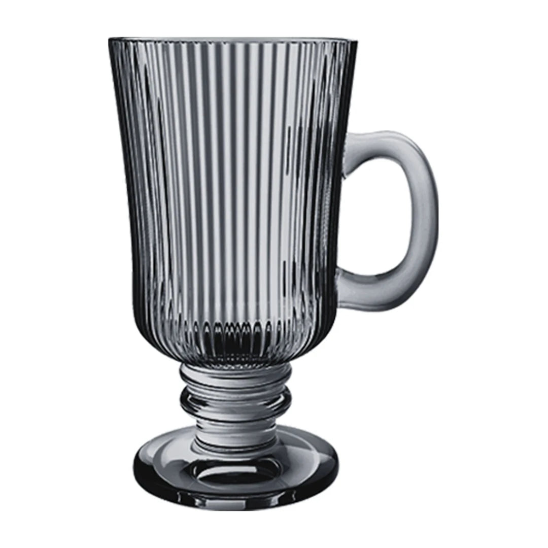 JOGO XICARAS IRISH COFFEE CAMERATTA EM VIDRO CINZA C/ 6 PÇS 230ML - FULL FIT