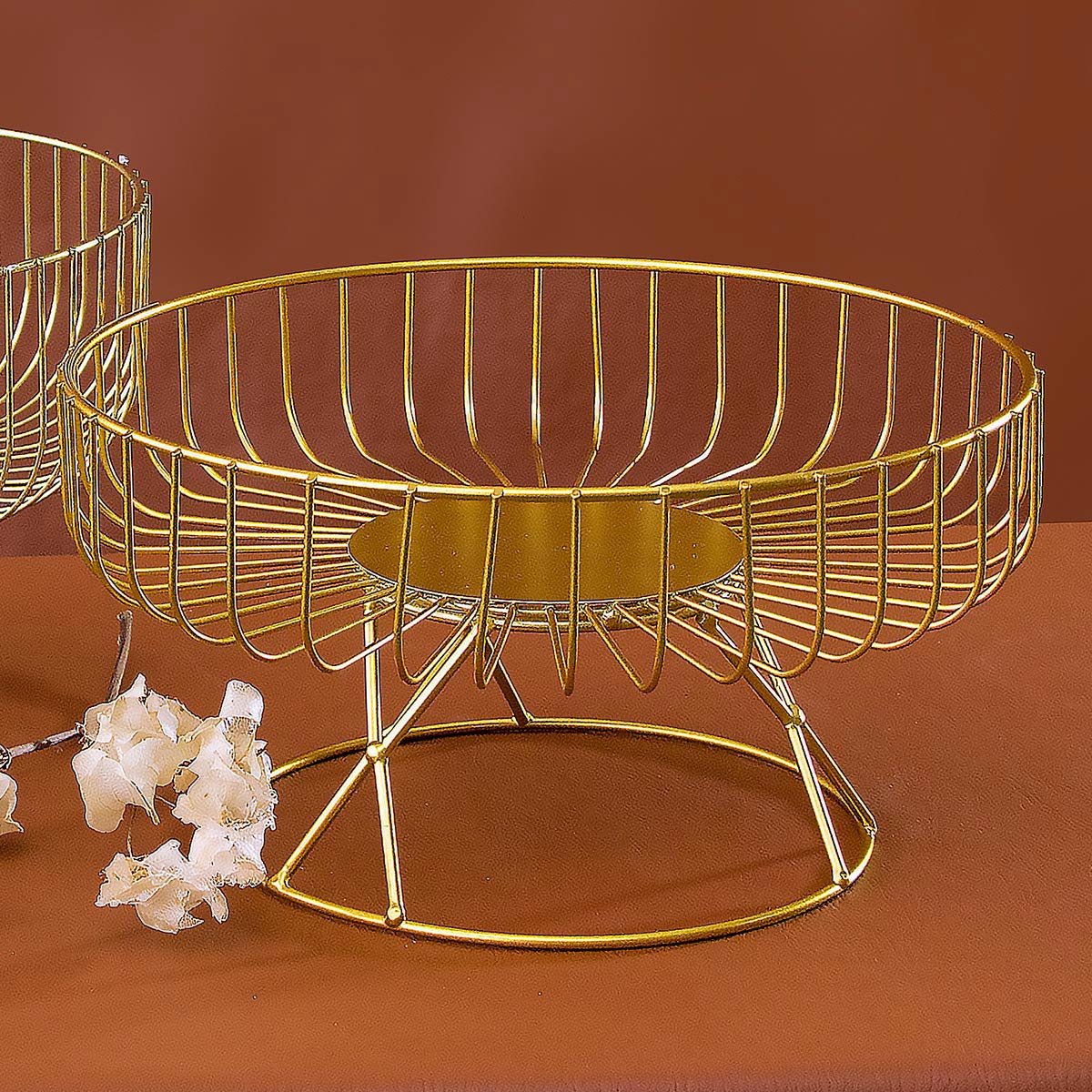 FRUTEIRA METAL DOURADO C/ PE 13X25X25CM HOME&CO - GS