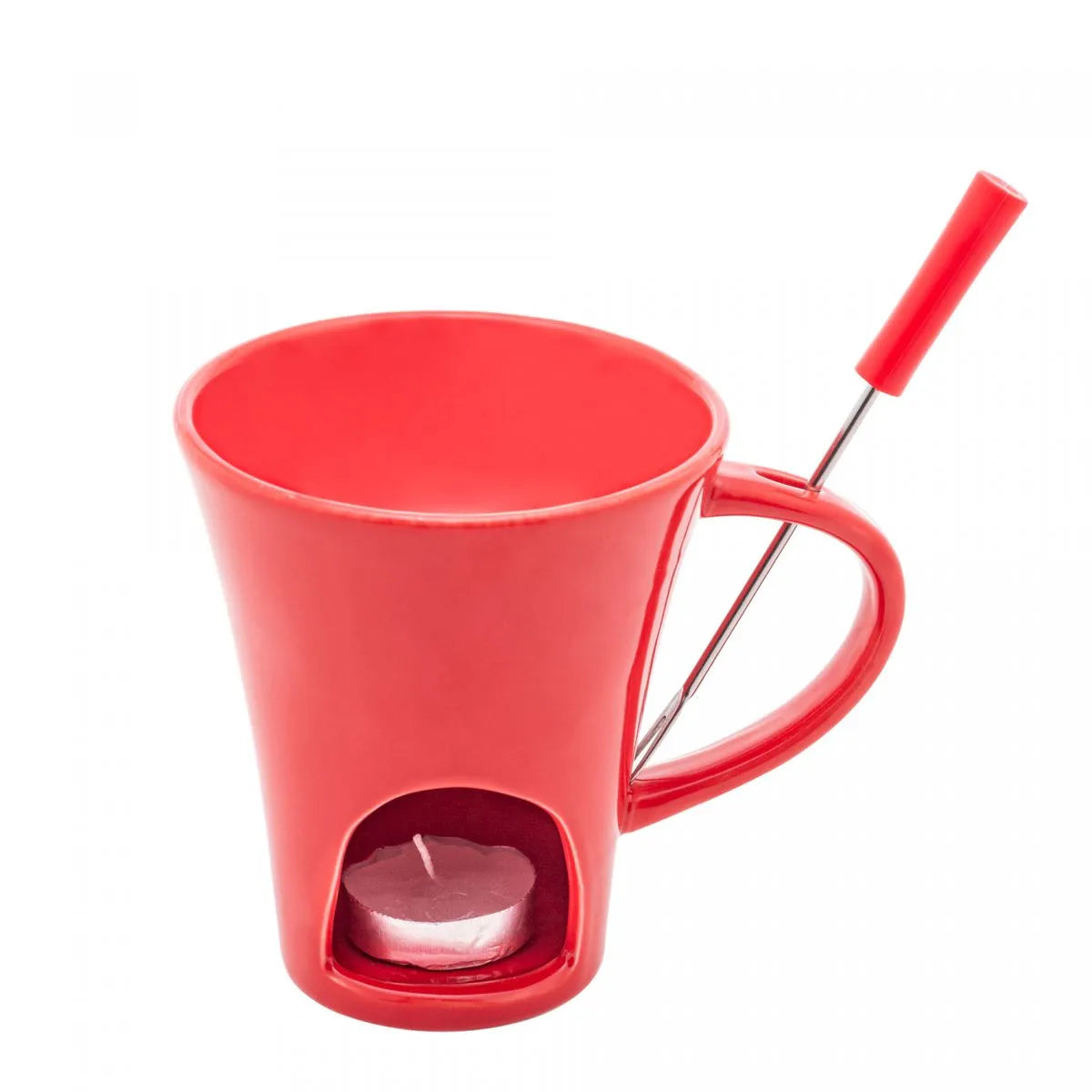 MINI FONDUE DE PORCELANA IVY VERMELHA 200ML - LYOR