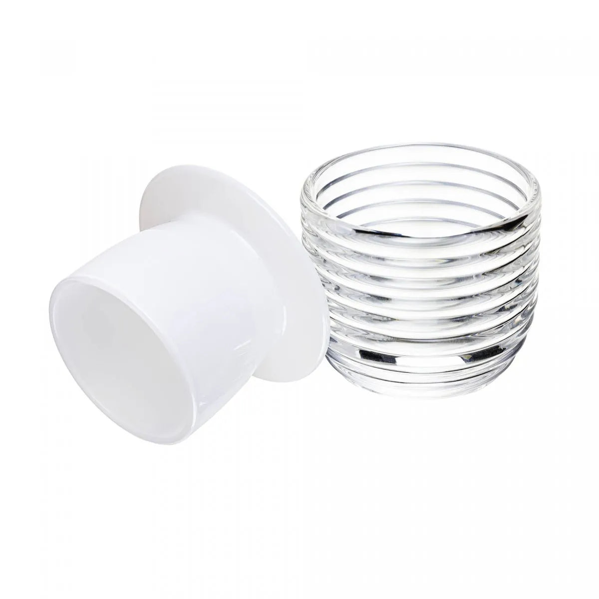 MANTEIGUEIRA FRANCESA DE VIDRO COLMEIA BRANCA 9,5X9,5X8CM - LYOR