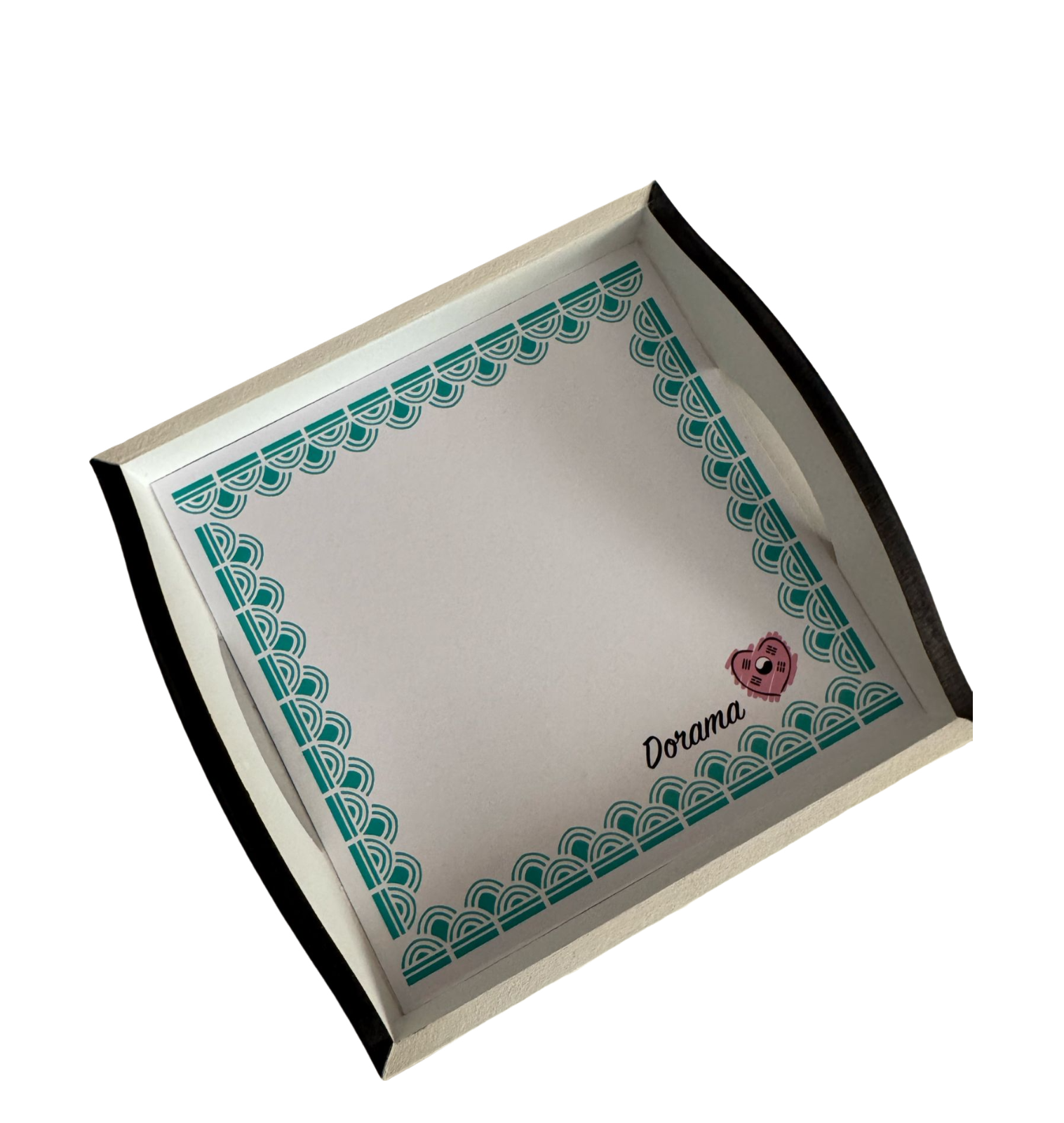 BANDEJA RETANGULAR DE MDF COM ESTAMPA DORAMEIRA 17X17X4CM - DBL