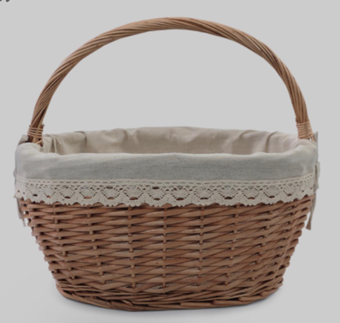 CESTA DECORATIVA FORRADA C/ALCA FIBRA BAMBU MARROM (CESTARIA) C/1 UN - CROMUS
