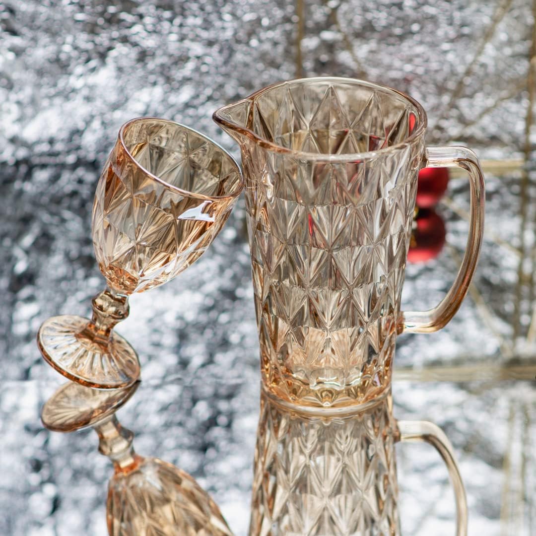 TACA PARA AGUA AMBAR C/ 6 PÇS 325ML - LYOR