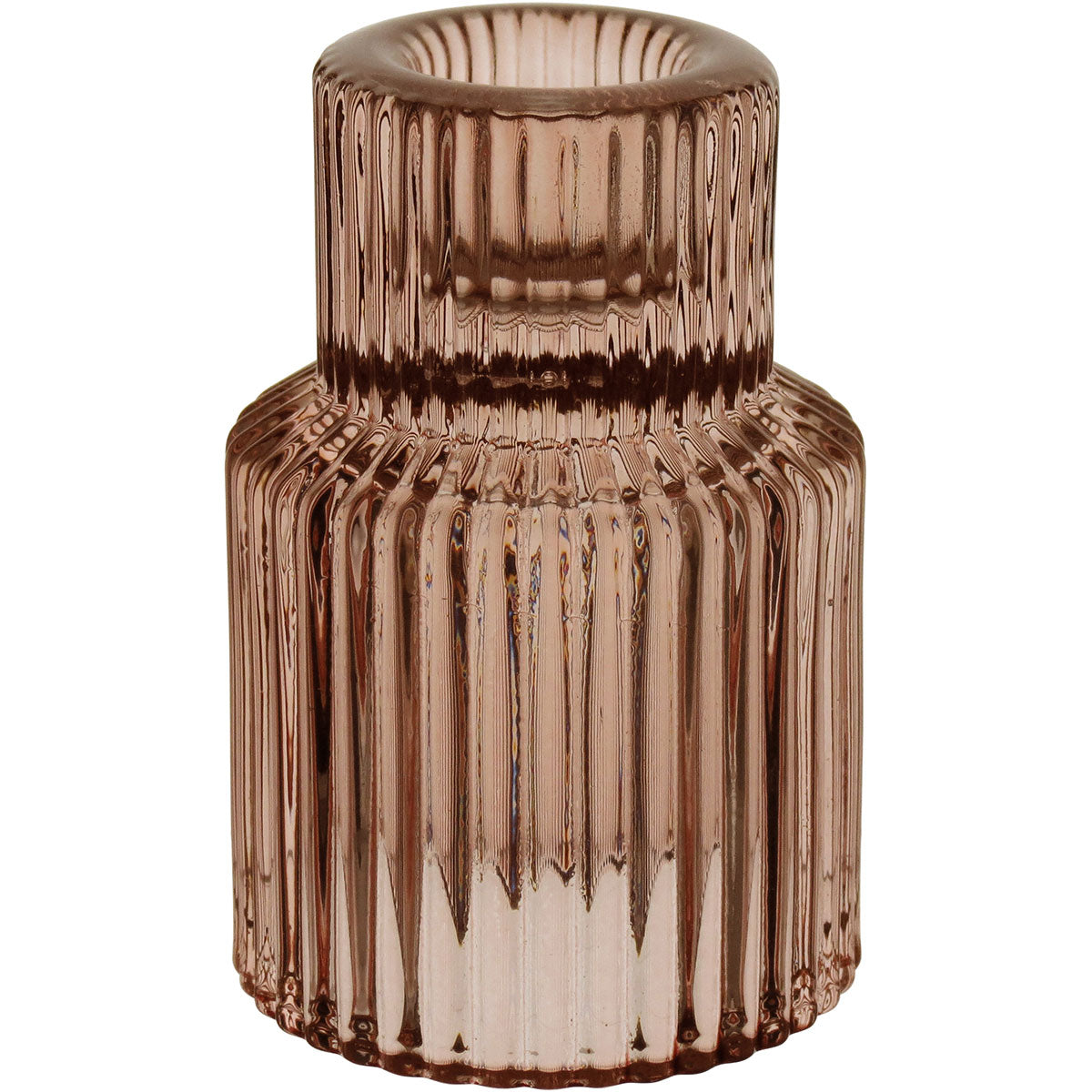 CASTIÇAL DECORATIVO ENFEITE CASA VIDRO ROSA 8X6X6CM  HOME&CO - GS