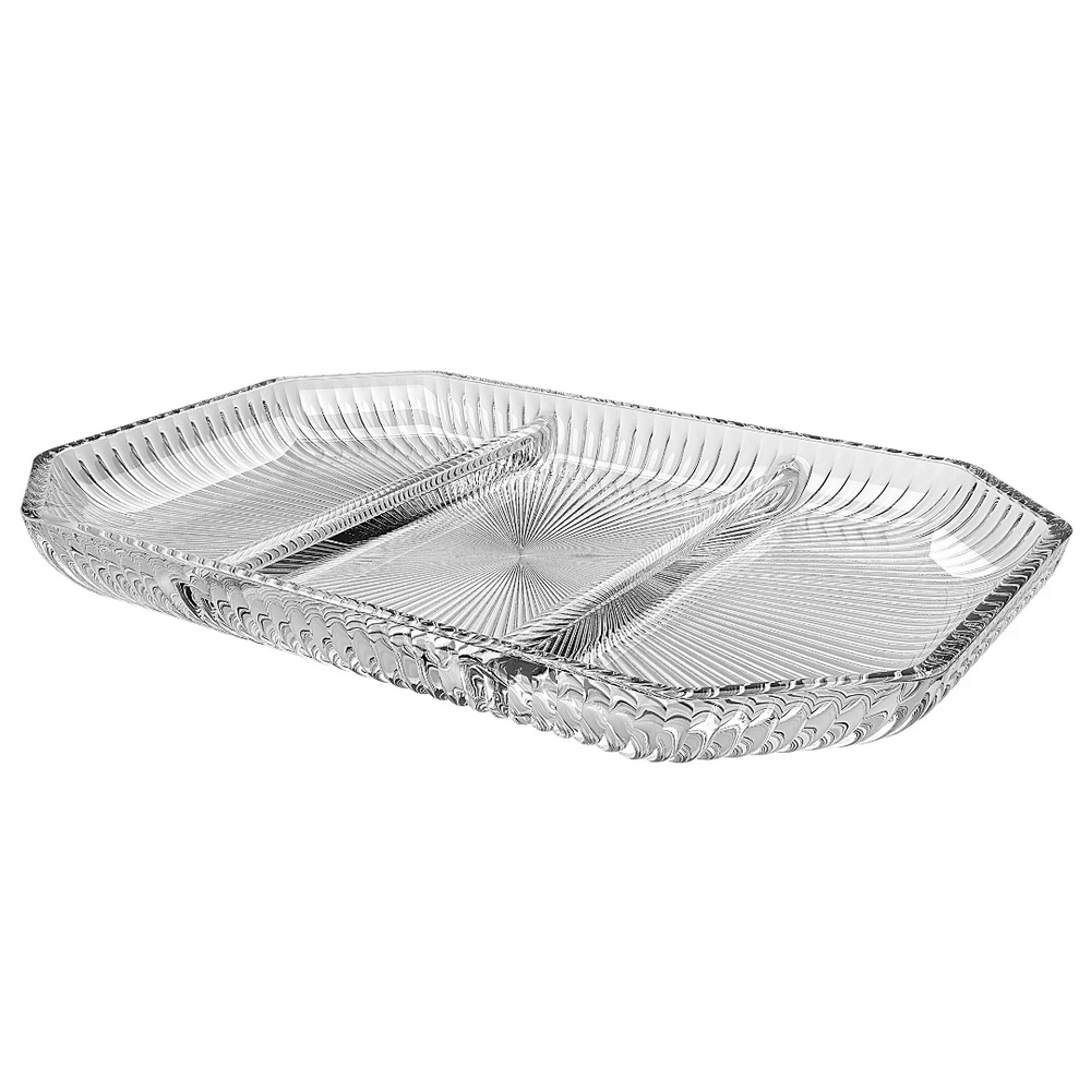 PETISQUEIRA COM 3 DIVISÓRIAS CAMERATTA EM VIDRO 21,6X14,2X2CM - FULL FIT