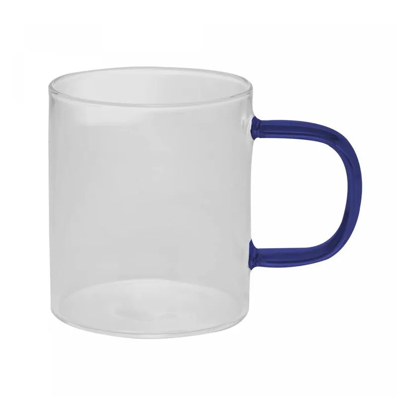 CANECAS DE VIDRO COM ALCA AZUL 270ML - LYOR