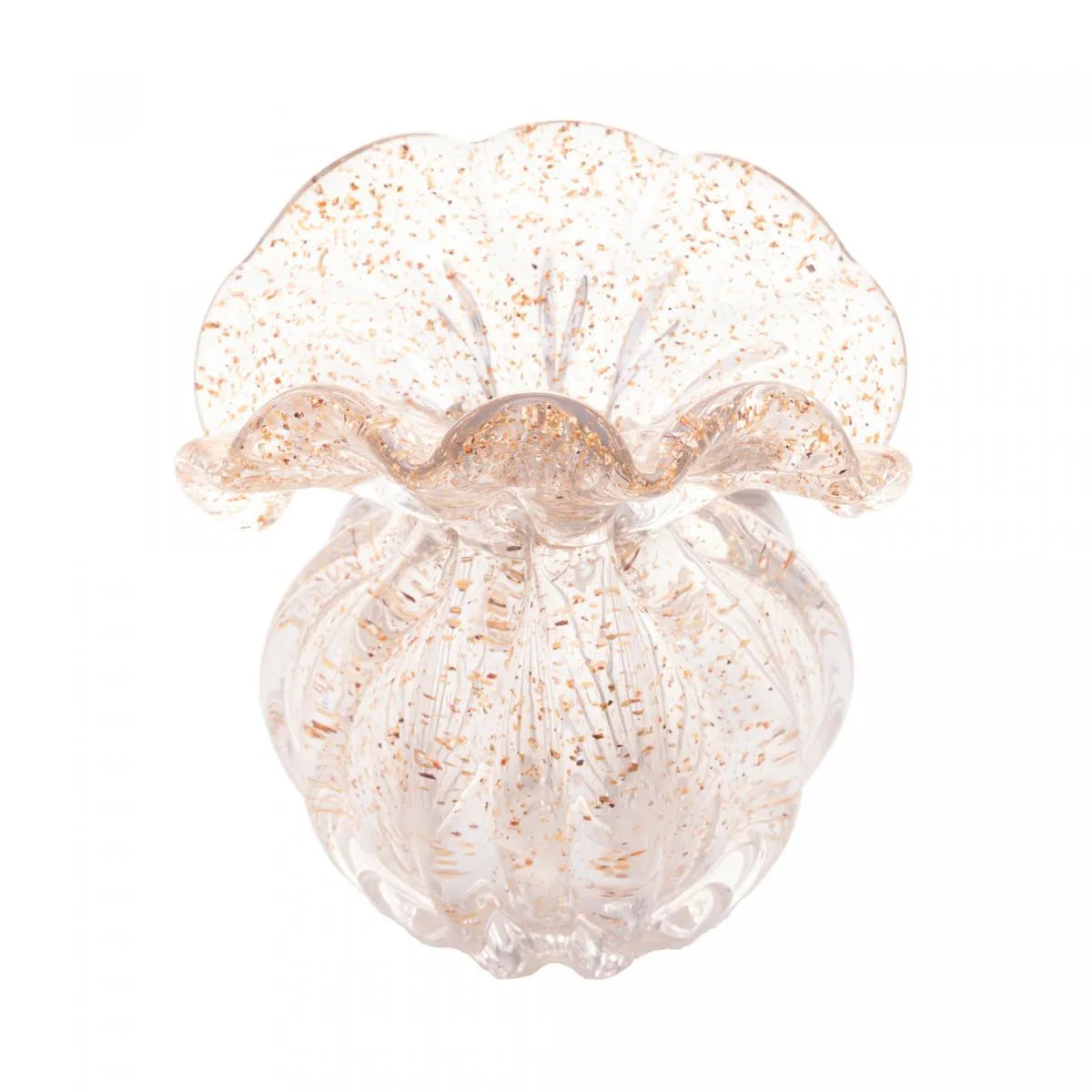 VASO VIDRO ITALY DOURADO 13,5X11CM - LYOR