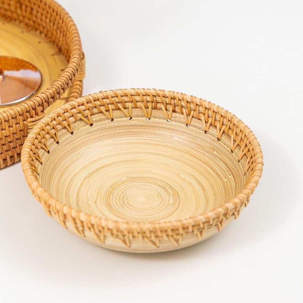 BOWL DUO RATTAN 19,5CM NATURAL - COPA & CIA