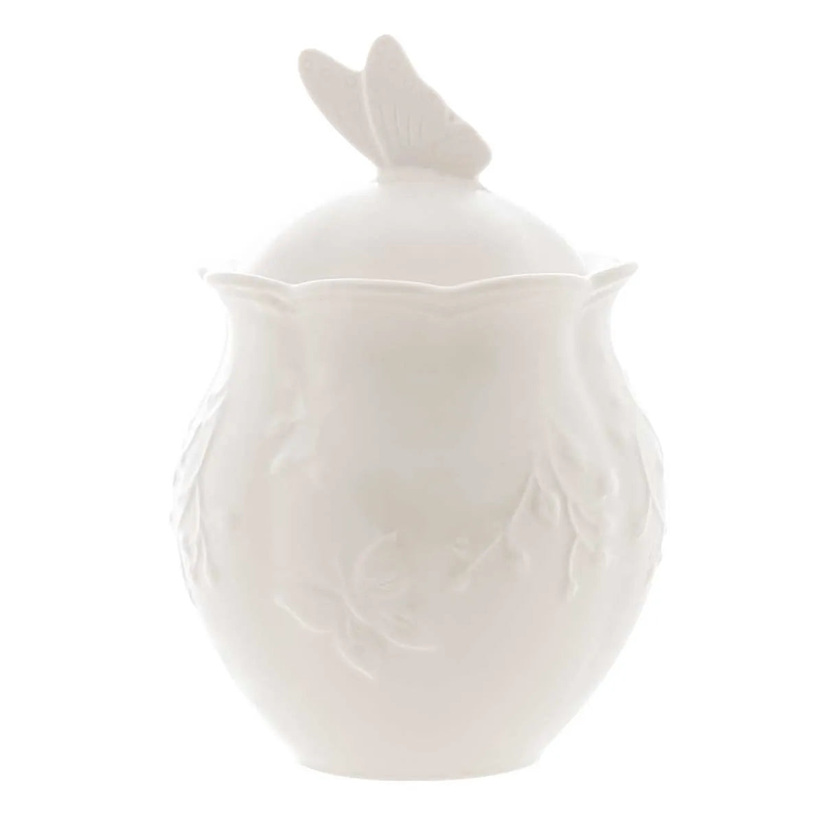 AÇUCAREIRO BUTTERFLY FLOWER PORCELANA 13X9,5CM - LYOR