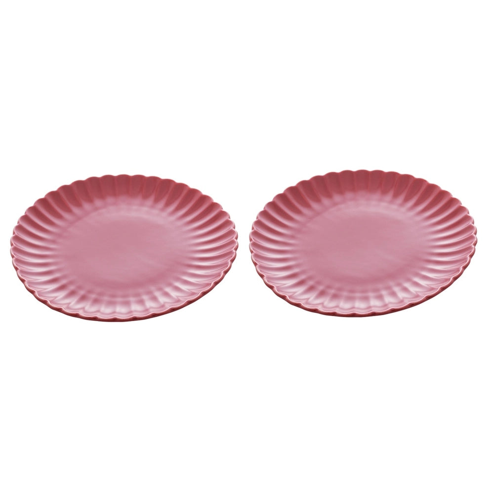 KIT 2 PRATOS RASOS DE PORCELANA PETALA VERMELHA 25CM - WOLFF