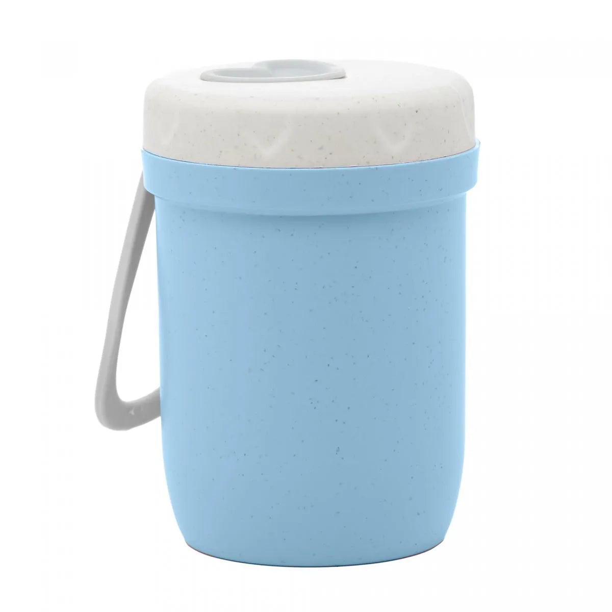 POTE TERMICO DE BAMBU E PP PAREDE DUPLA COM ALCA DE SILICONE E TAMPA AZUL 300ML - LYOR