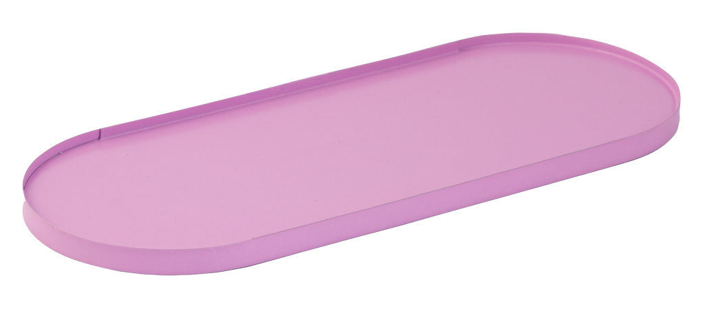 BANDEJA OVAL METAL ROSA 30.3X12.3X1.1CM - LUNNE