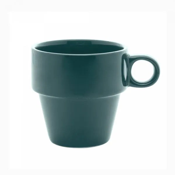 XÍCARA DE CHÁ DE CERÂMICA EMPILHÁVEL VERDE 210ML - LYOR
